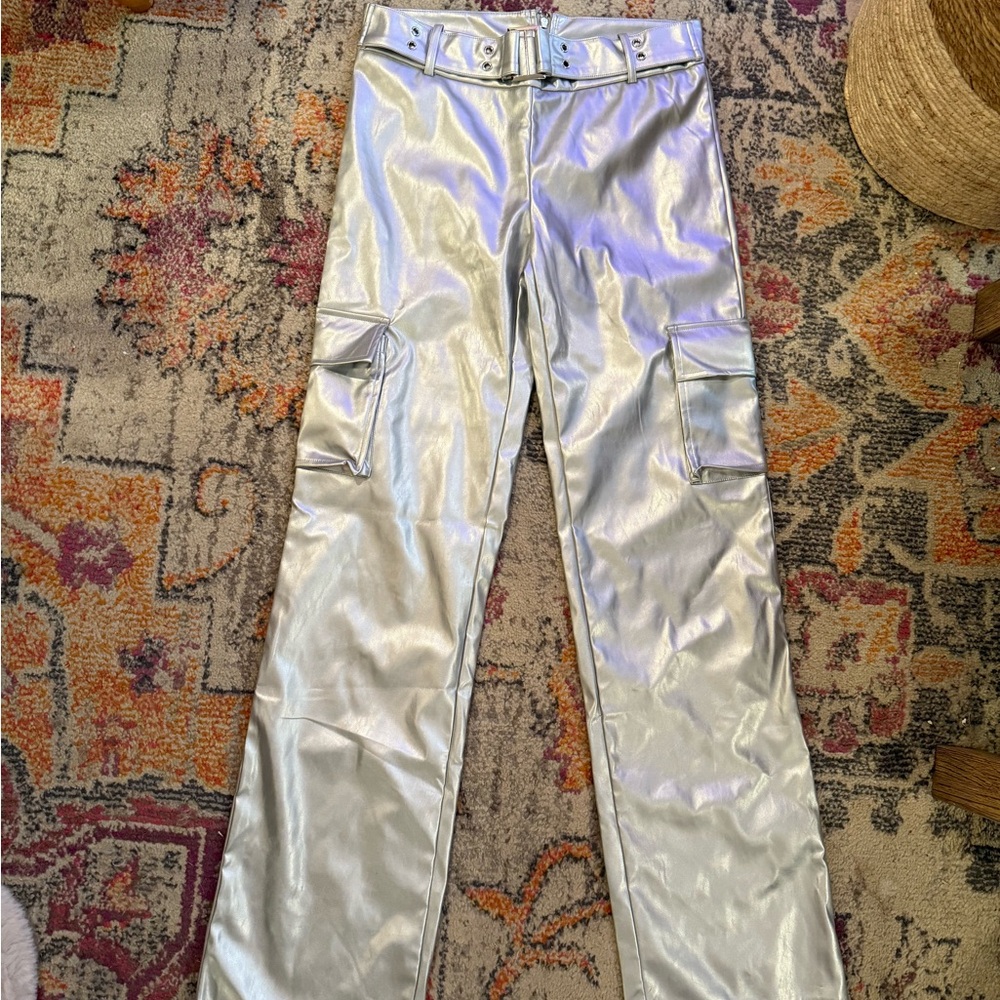 Stylish Silver Straight Leg Pants